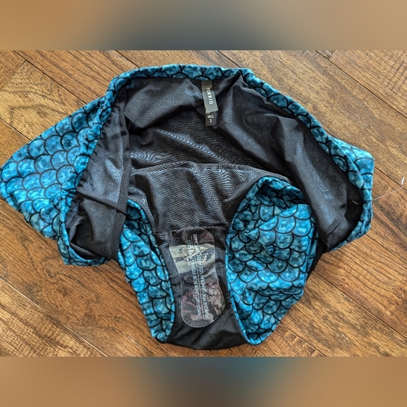 High Waist Smooth Swim Bottom mermaid scale plus size 3x Teal - Picture 6 of 8